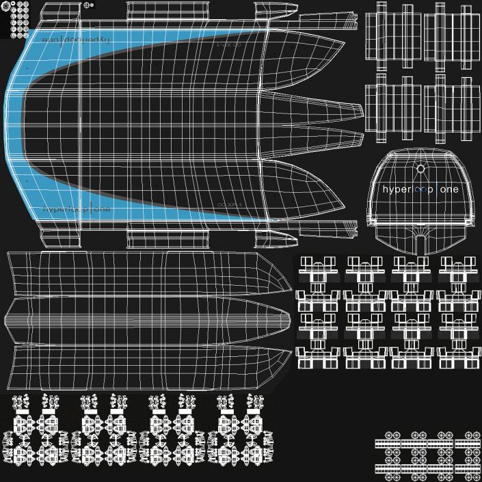 3D model Hyperloop One xp1 in Tube