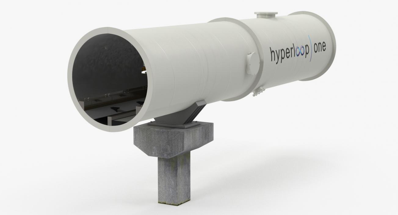 3D model Hyperloop One xp1 in Tube