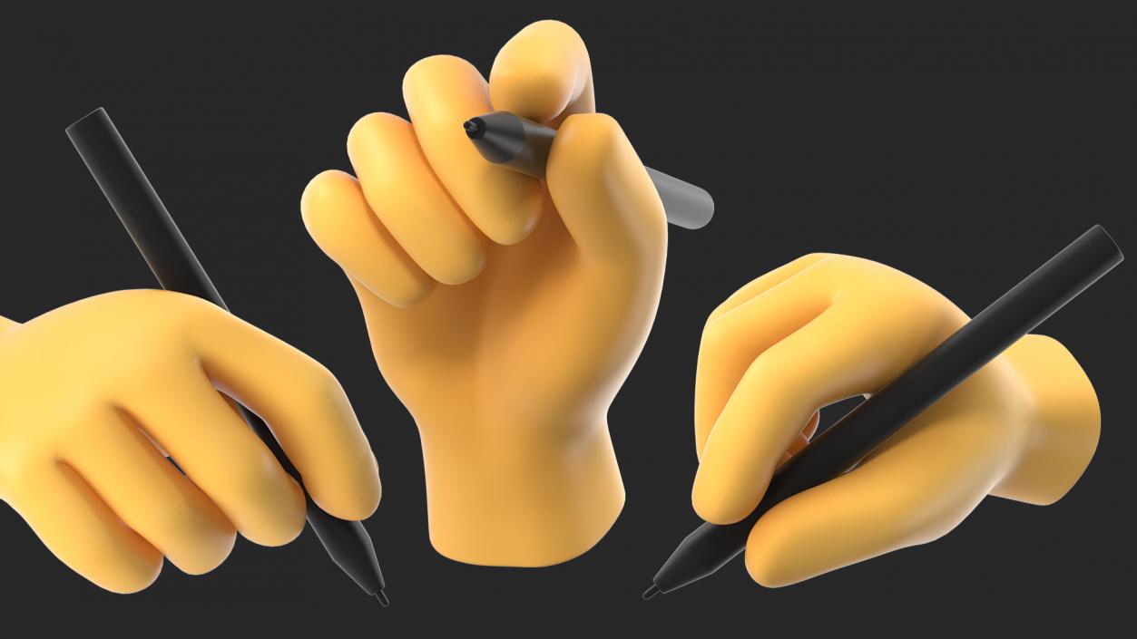 3D Writing Hand Emoji model