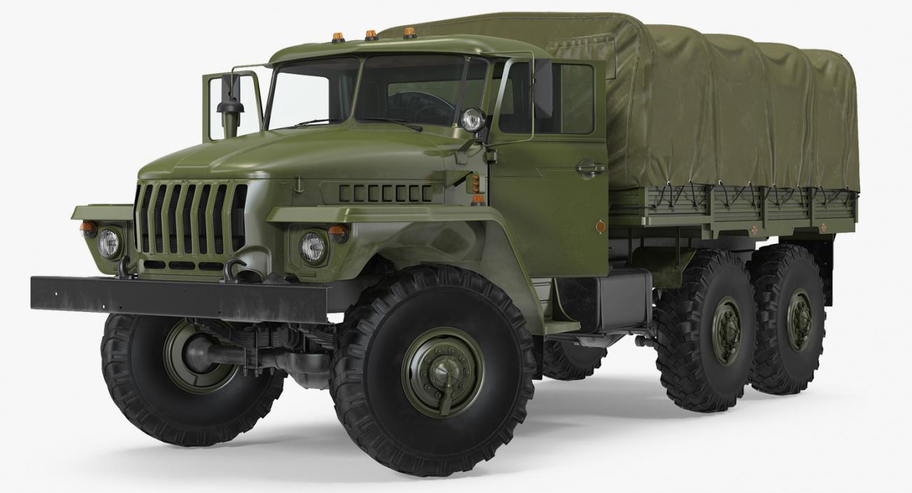 3D URAL 4320 Truck Off Road 6x6 Vehicle Rigged model