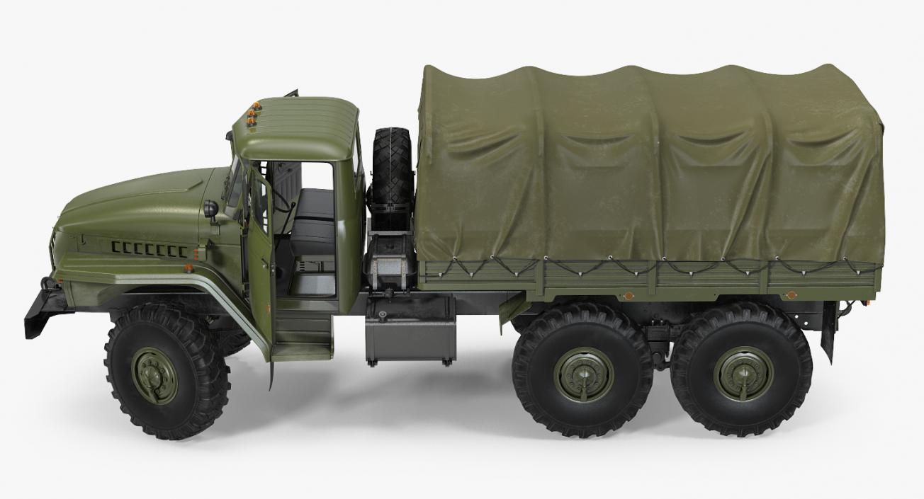 3D URAL 4320 Truck Off Road 6x6 Vehicle Rigged model