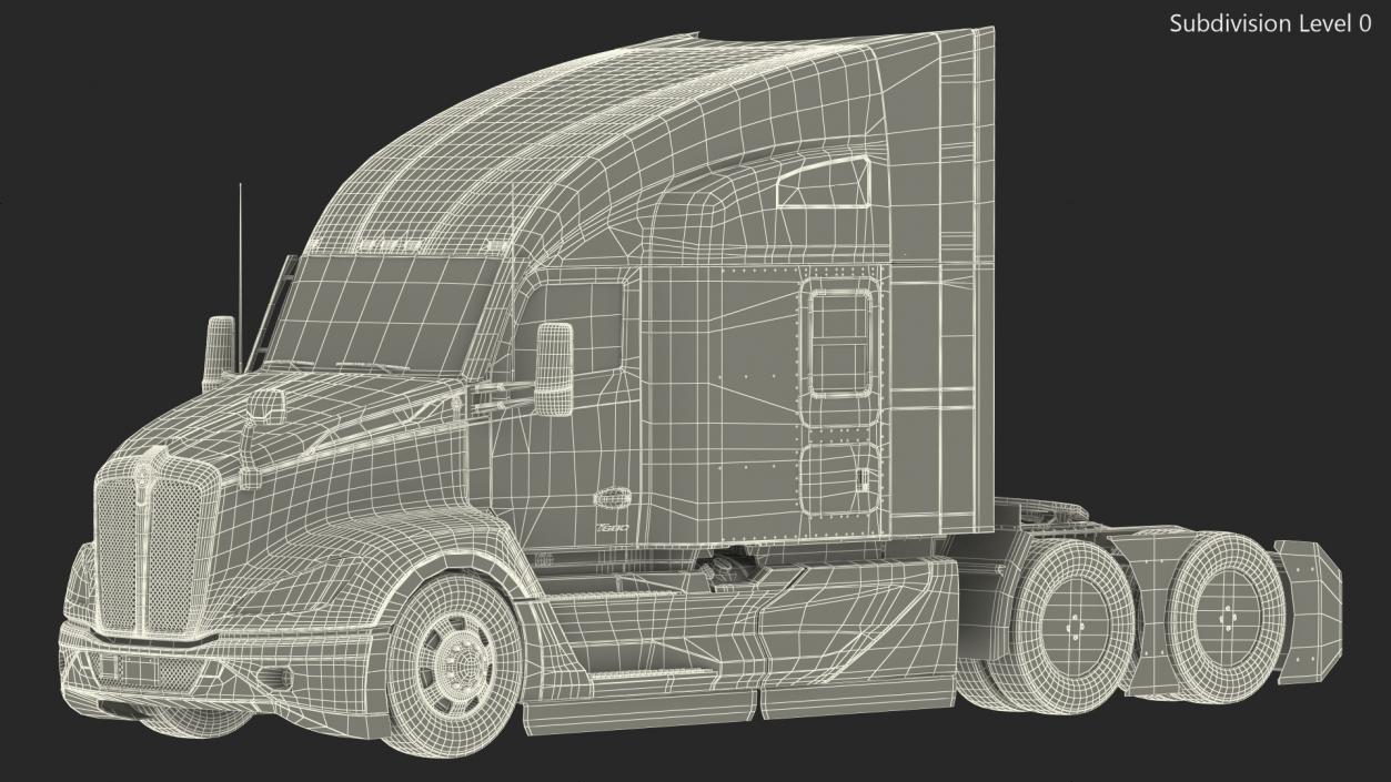 3D Kenworth T680 Truck Exterior Only model