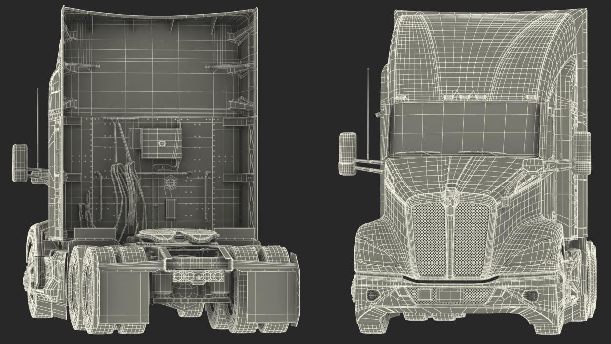 3D Kenworth T680 Truck Exterior Only model