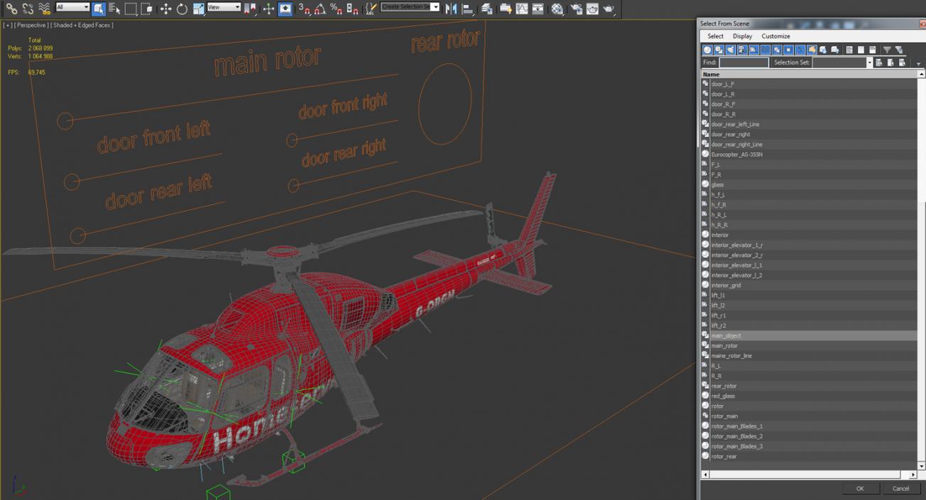 Homeserve Helicopter Eurocopter AS-355N 3D model