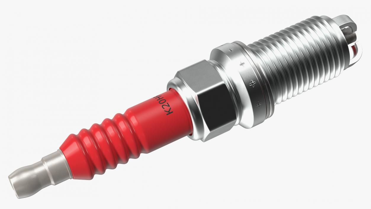 Electrode for Spark Plug 3 Stroke Red 3D