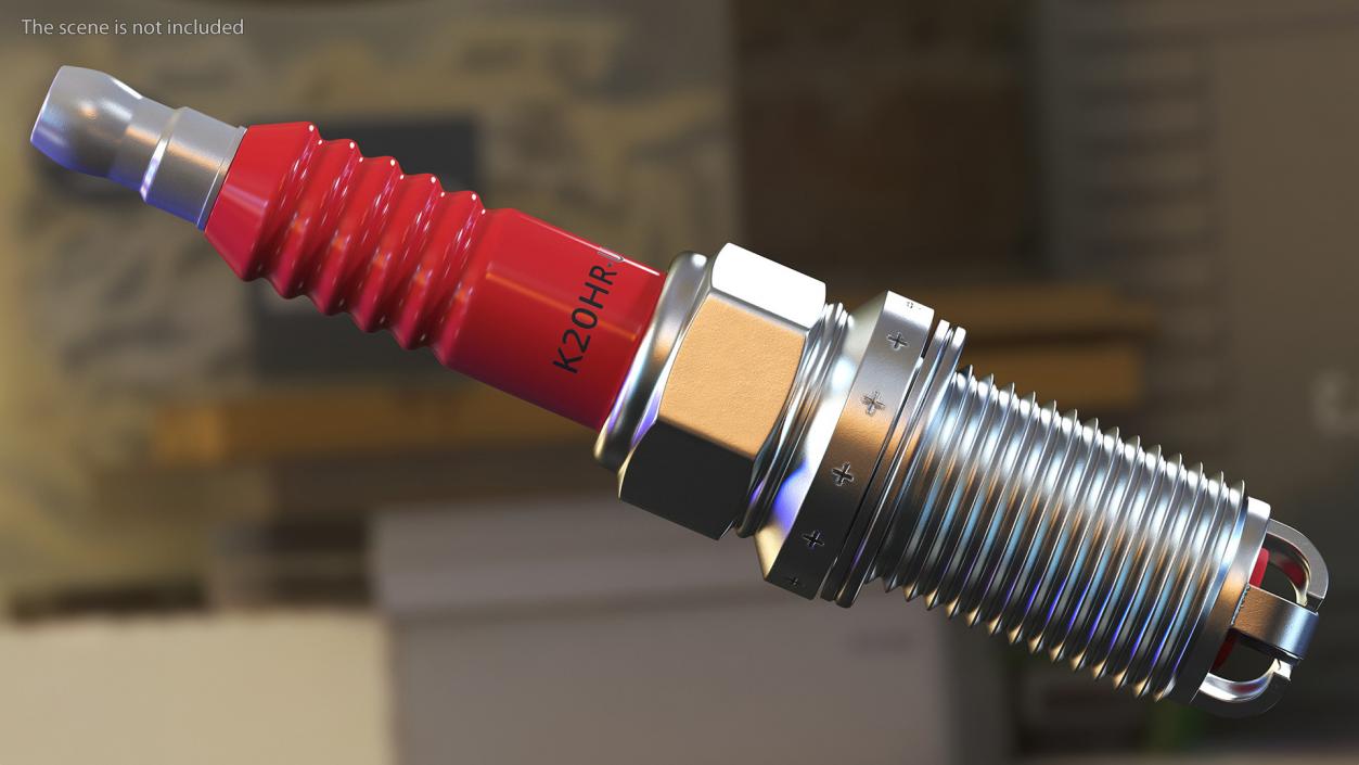 Electrode for Spark Plug 3 Stroke Red 3D