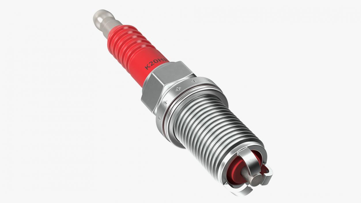 Electrode for Spark Plug 3 Stroke Red 3D