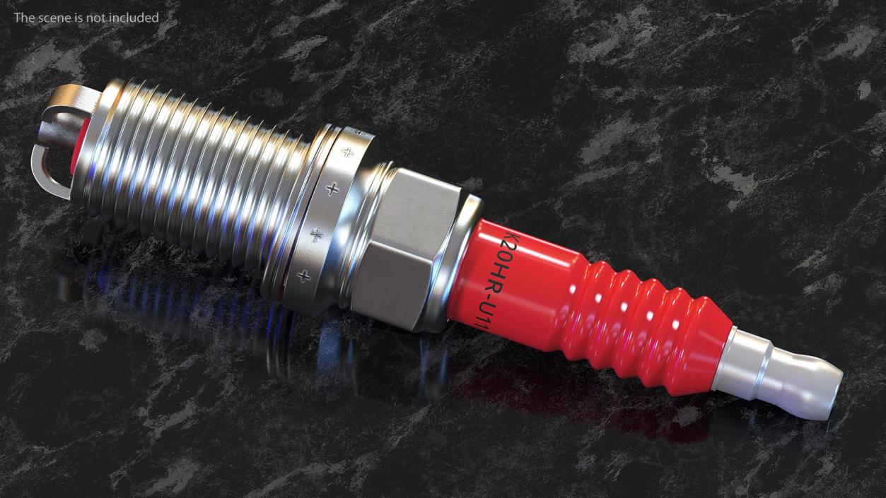 Electrode for Spark Plug 3 Stroke Red 3D