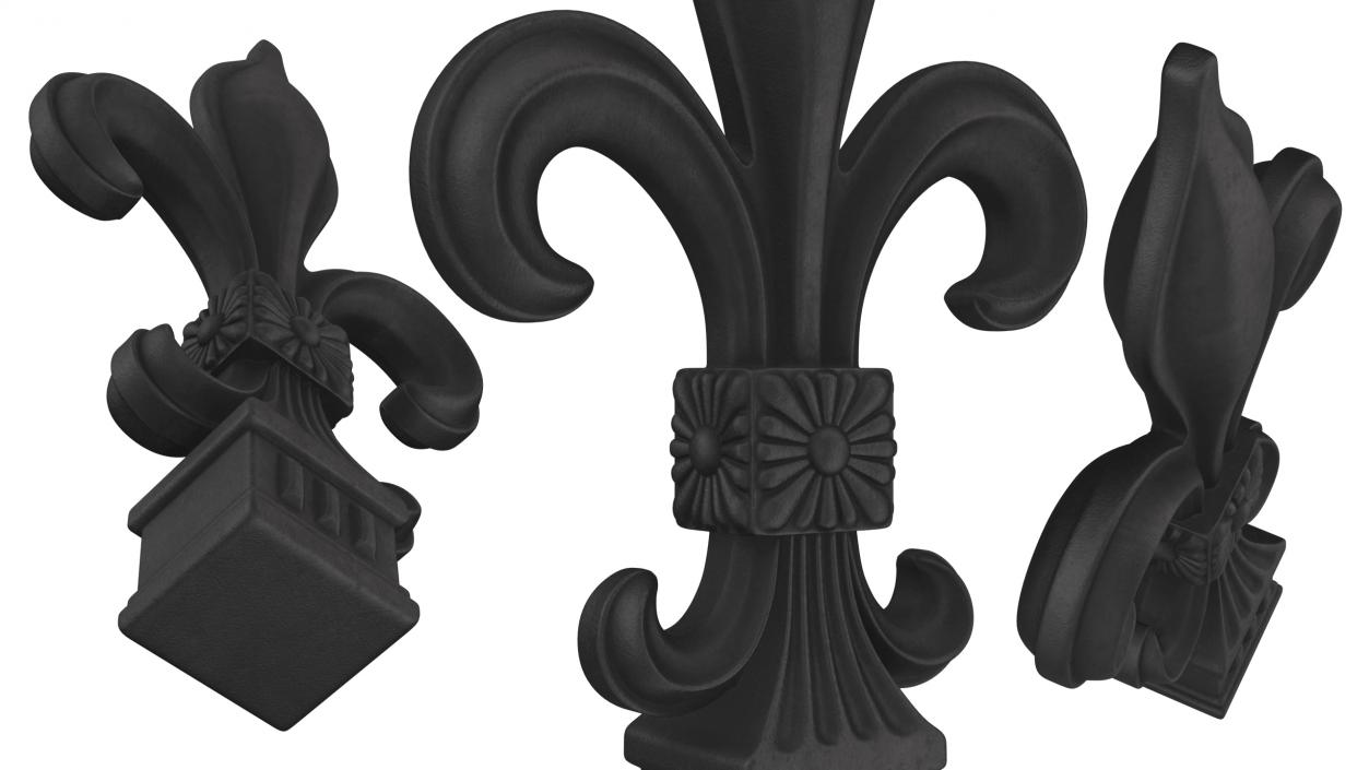 3D Fleur De Lis Sculpture Black model