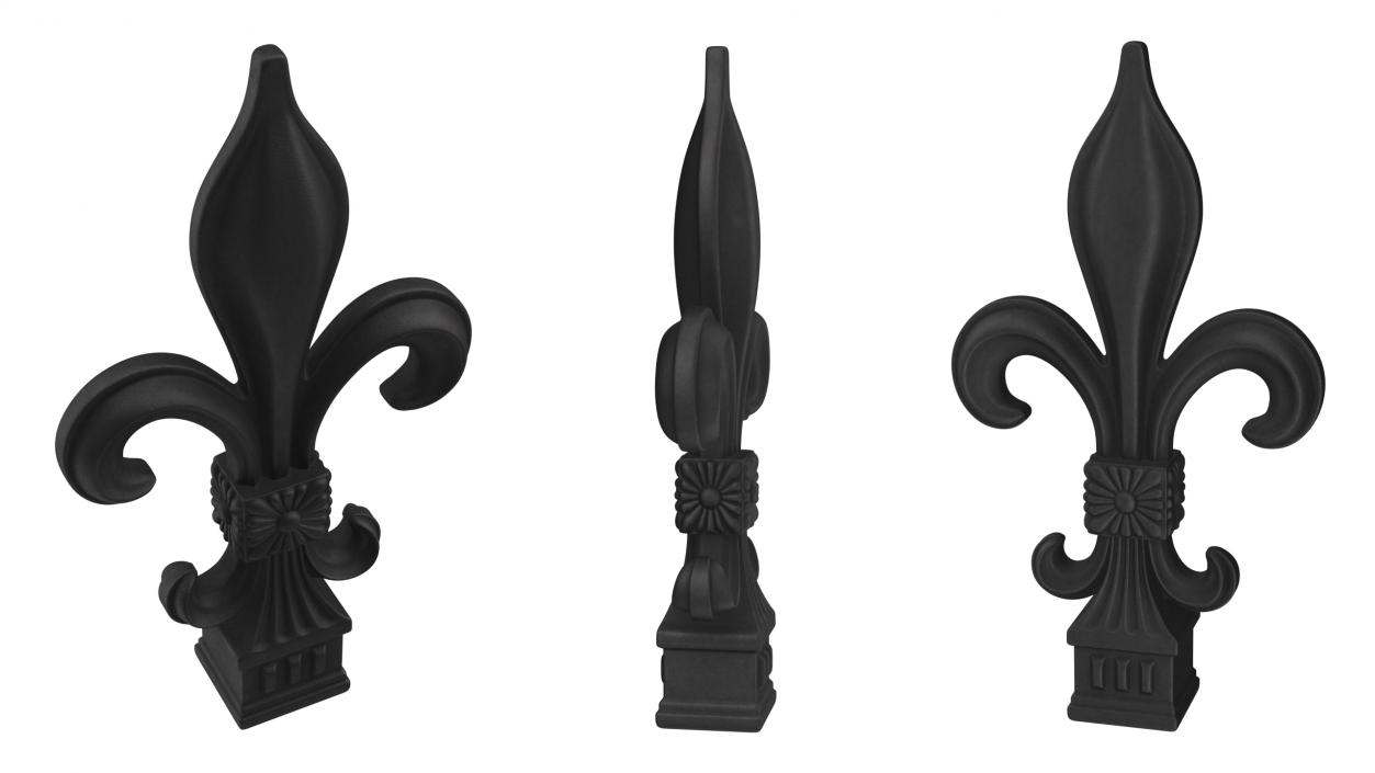 3D Fleur De Lis Sculpture Black model