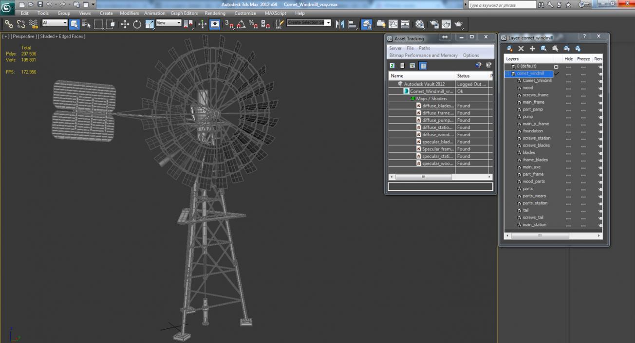 Comet Windmill 3D model