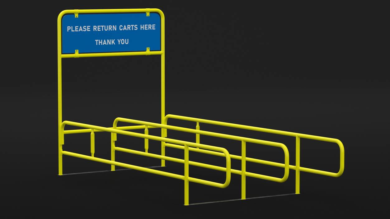 3D model Cart Corral Double Yellow