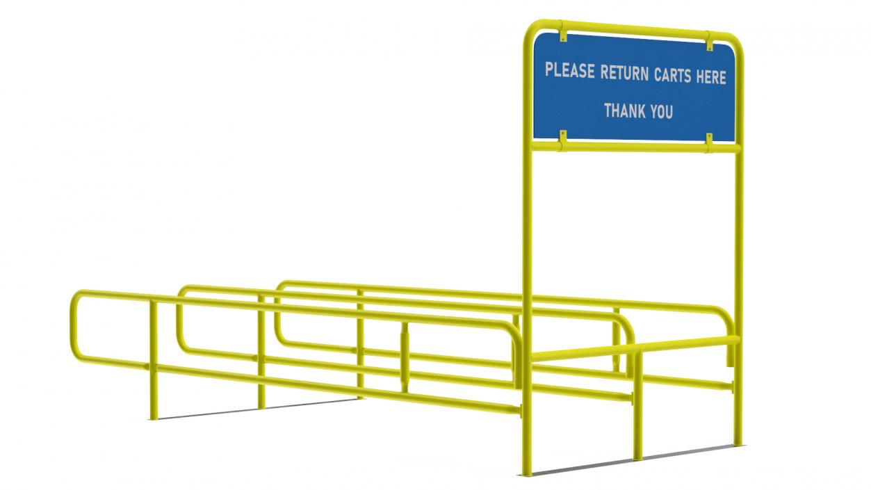 3D model Cart Corral Double Yellow