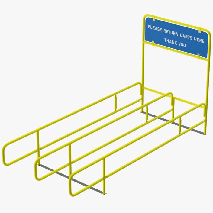 3D model Cart Corral Double Yellow