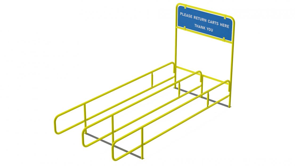 3D model Cart Corral Double Yellow