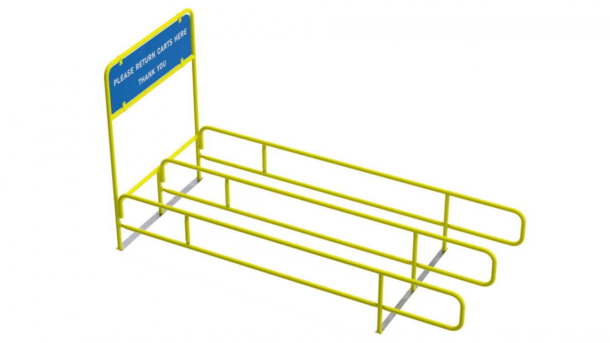 3D model Cart Corral Double Yellow