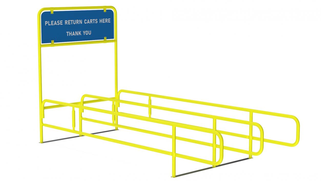 3D model Cart Corral Double Yellow