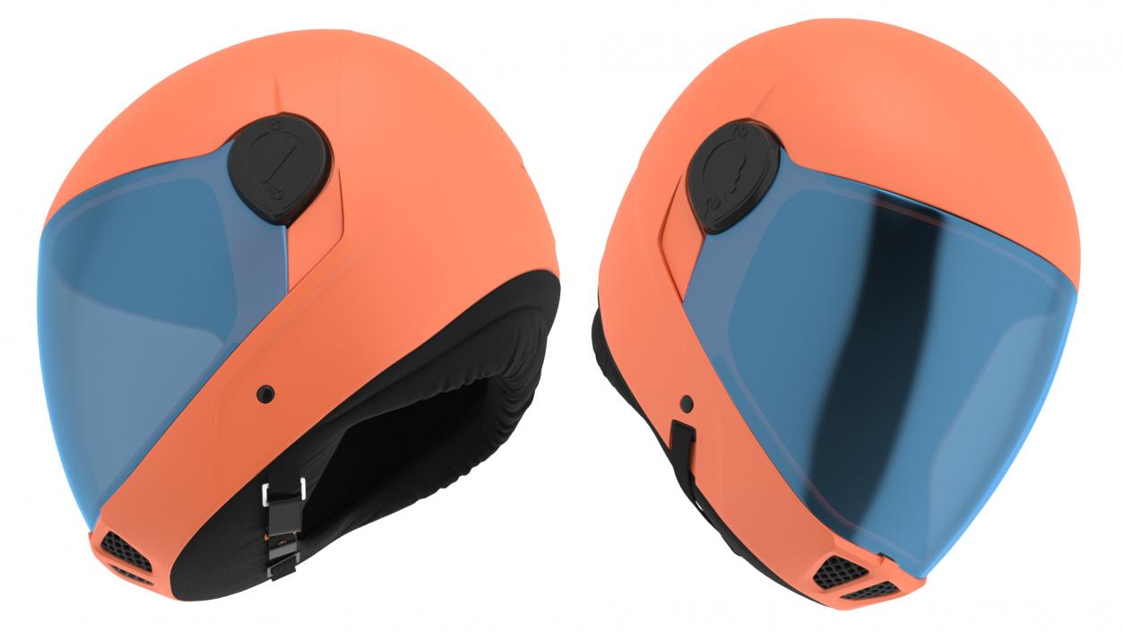 3D Orange Skydiving Helmet model