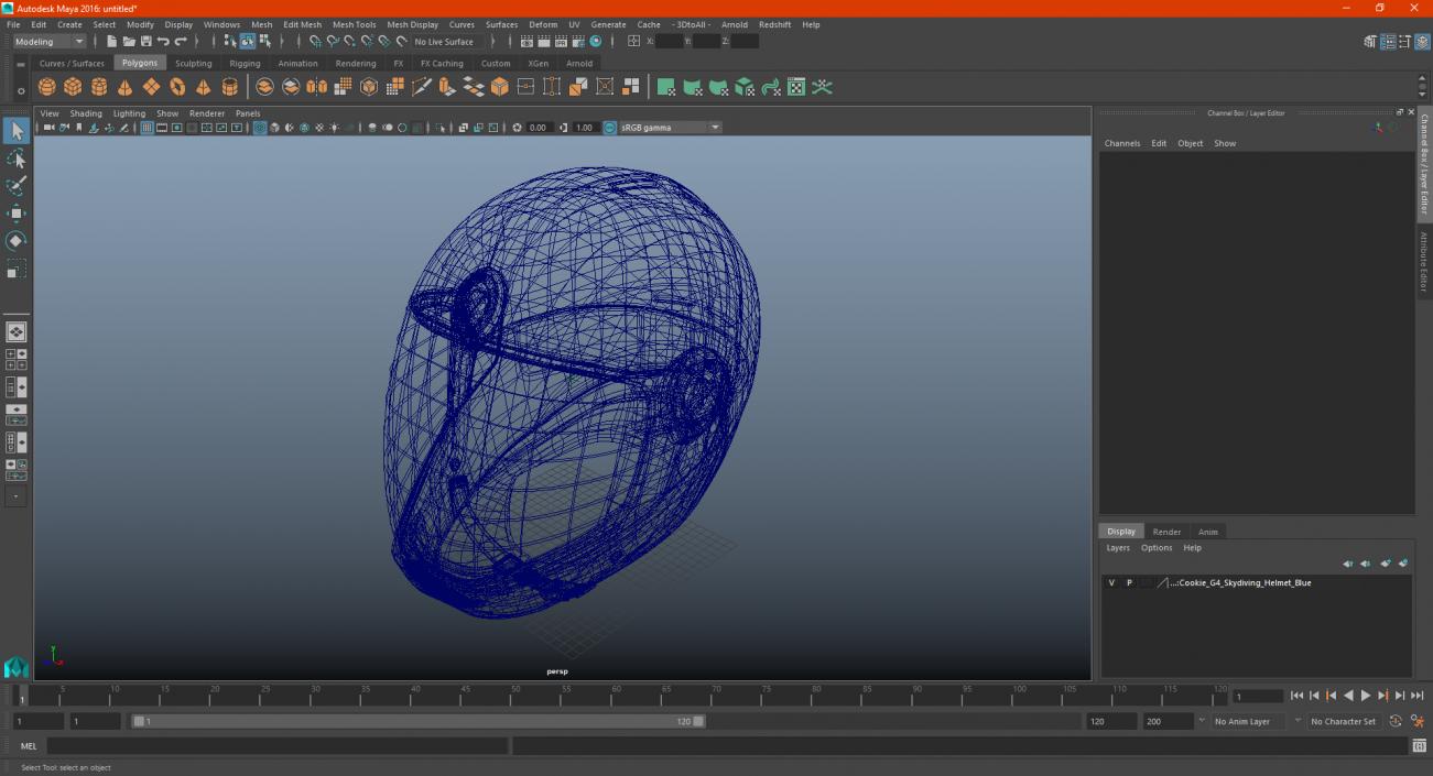 3D Orange Skydiving Helmet model