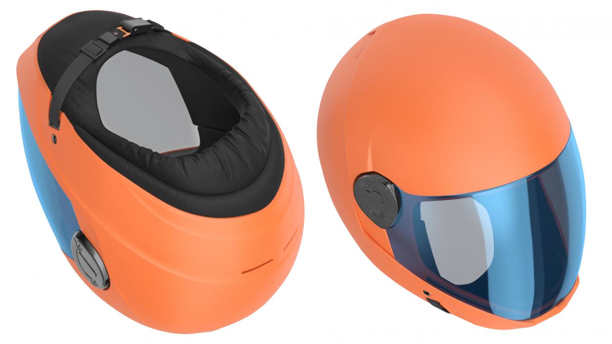 3D Orange Skydiving Helmet model