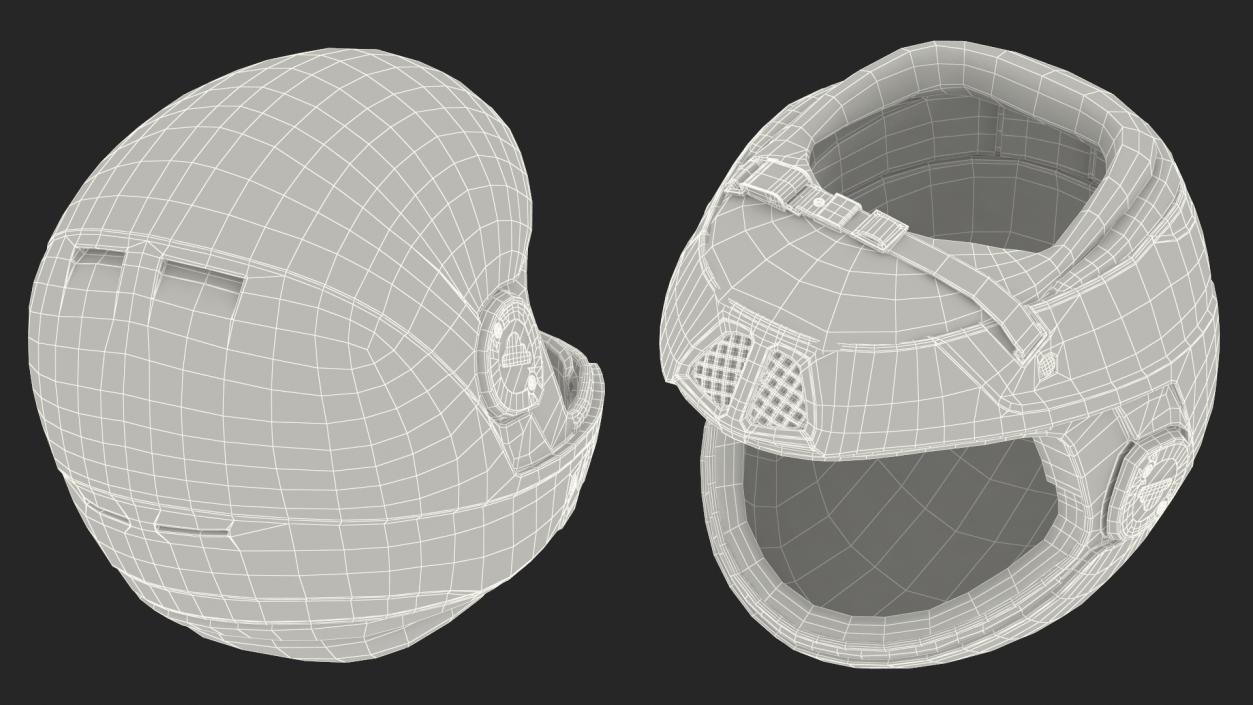 3D Orange Skydiving Helmet model