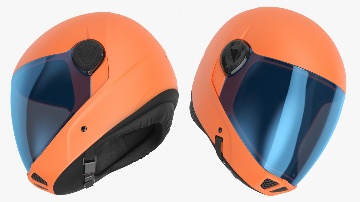 3D Orange Skydiving Helmet model