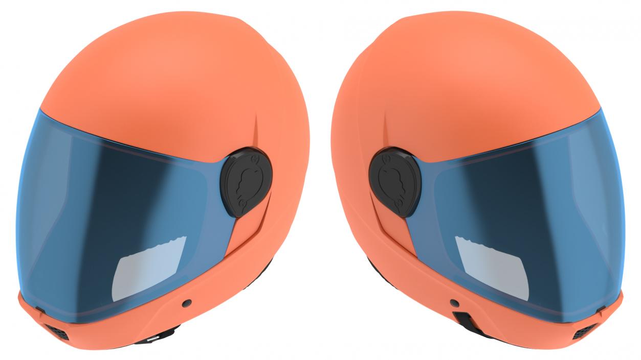 3D Orange Skydiving Helmet model