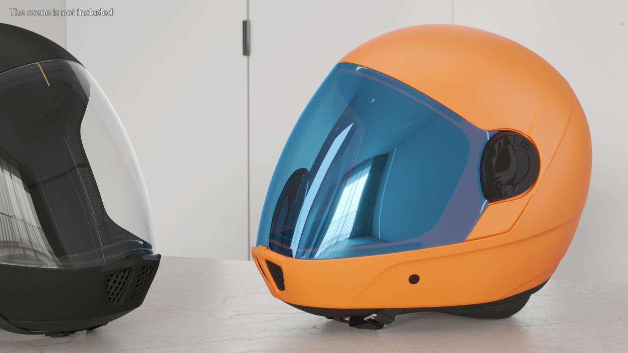 3D Orange Skydiving Helmet model