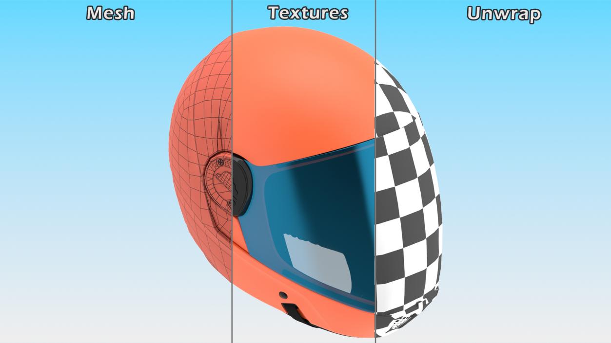 3D Orange Skydiving Helmet model