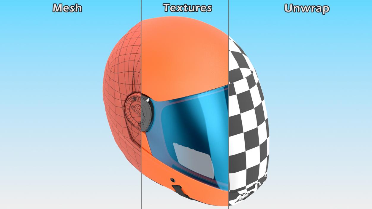 3D Orange Skydiving Helmet model