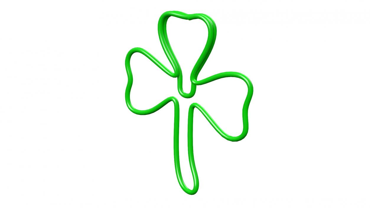 Clover Shaped Paper Clip 3D model