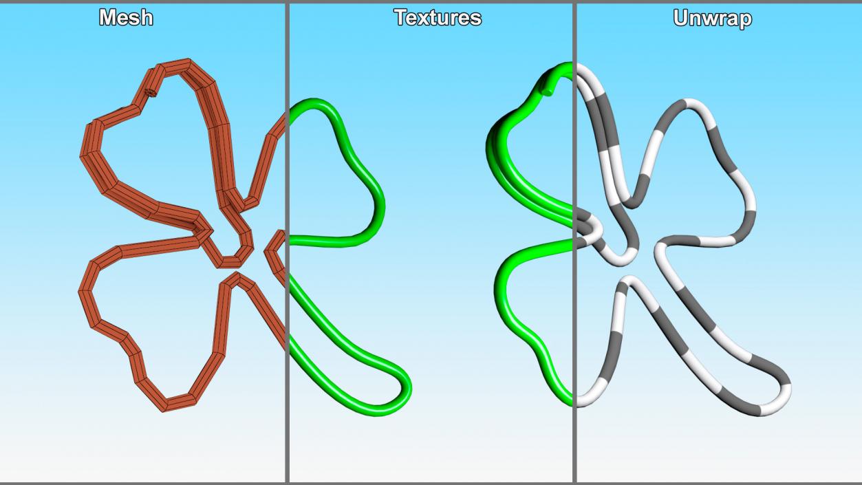 Clover Shaped Paper Clip 3D model