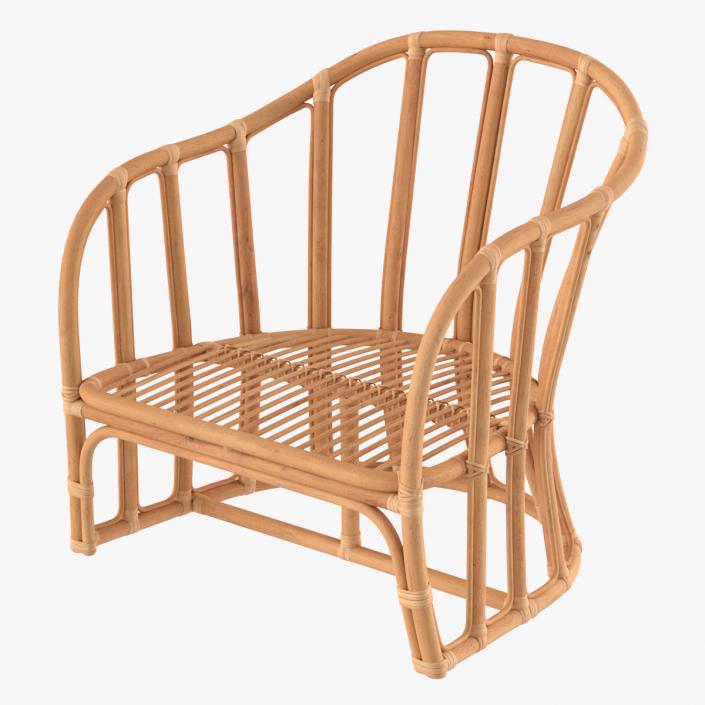 3D Vintage Rattan Armchair model