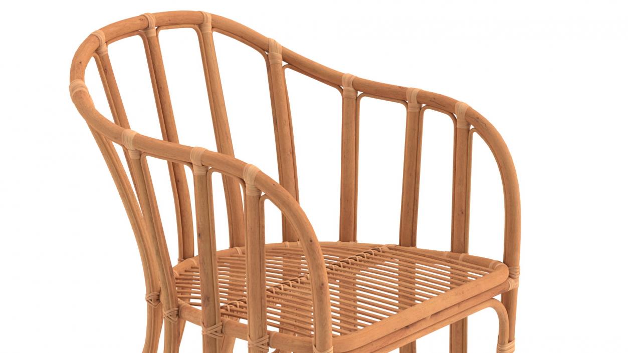 3D Vintage Rattan Armchair model