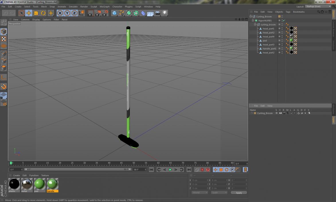 3D Curling Broom model