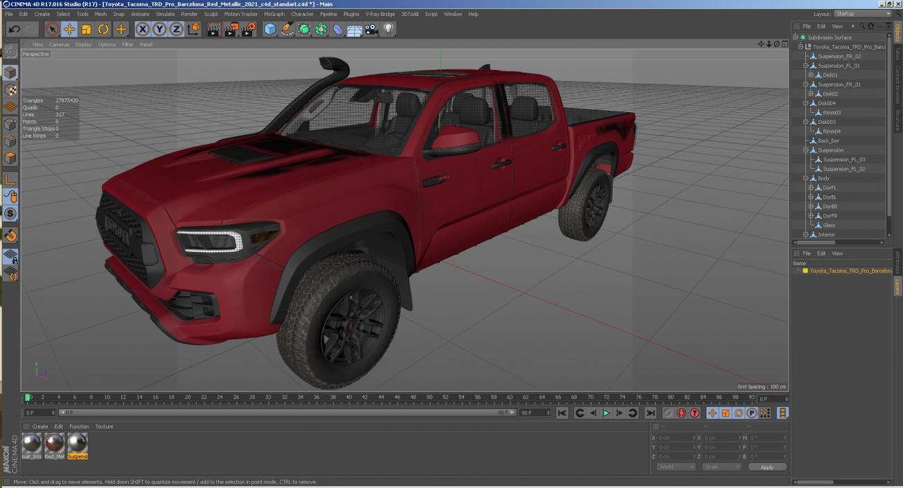 Toyota Tacoma TRD Pro Barcelona Red Metallic 2021 3D model