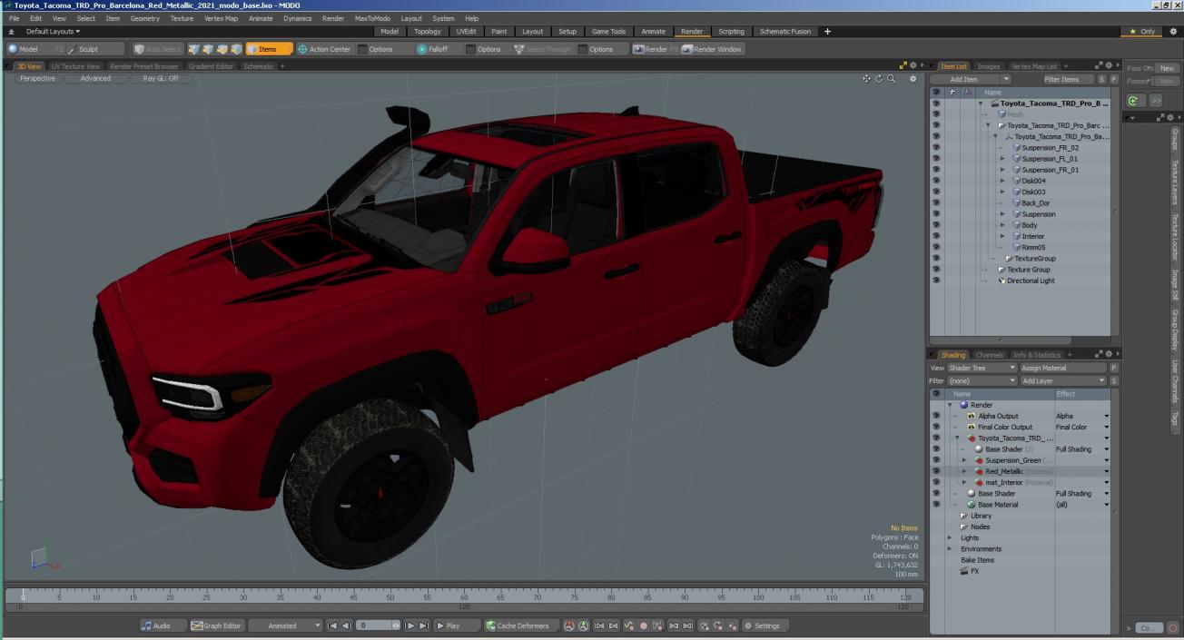 Toyota Tacoma TRD Pro Barcelona Red Metallic 2021 3D model