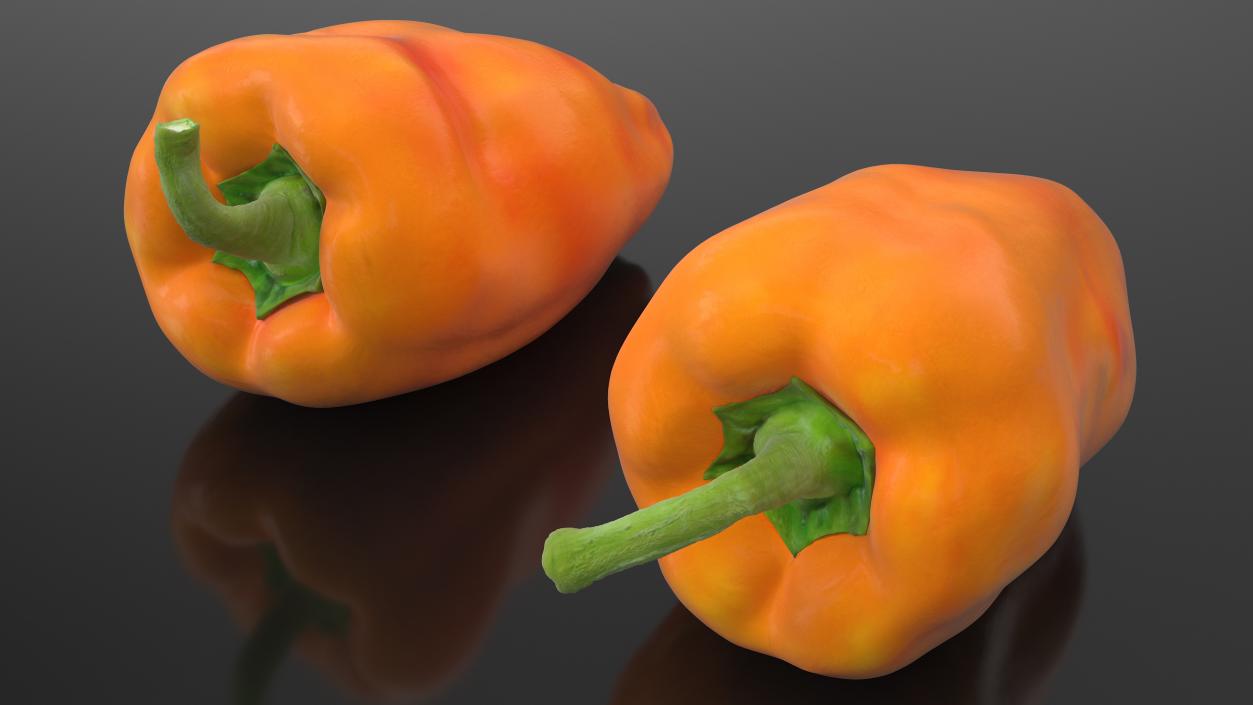 Sweet Long Pepper Orange 3D model