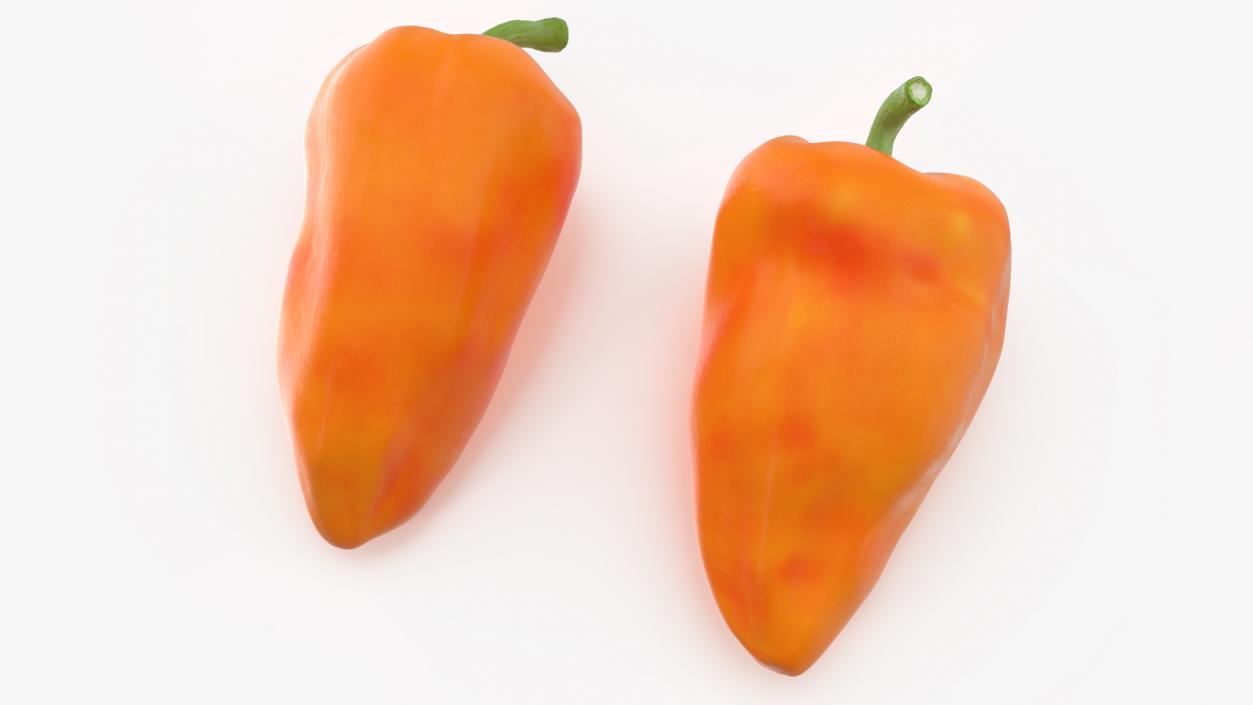 Sweet Long Pepper Orange 3D model