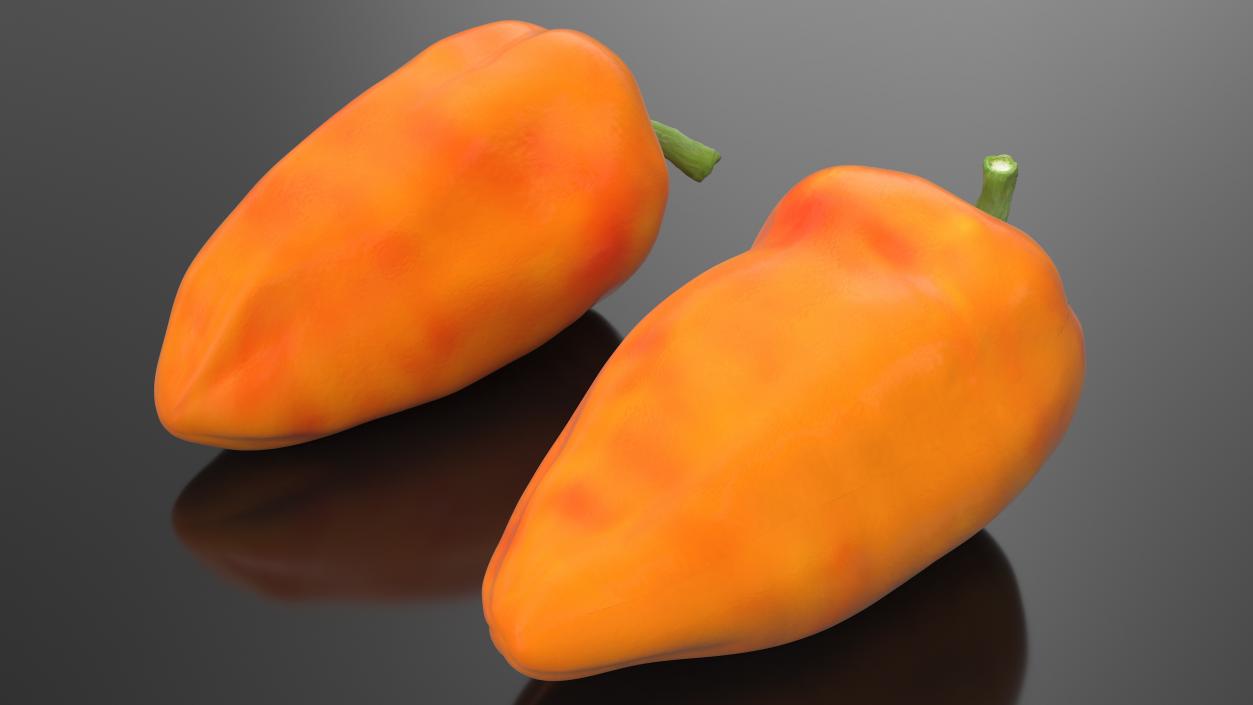 Sweet Long Pepper Orange 3D model