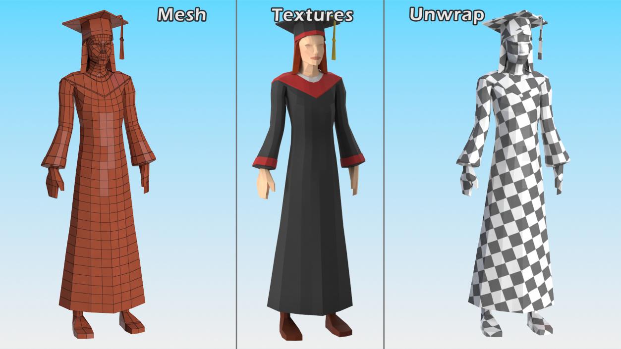 3D ﻿Low Poly Characters Collection 3 model