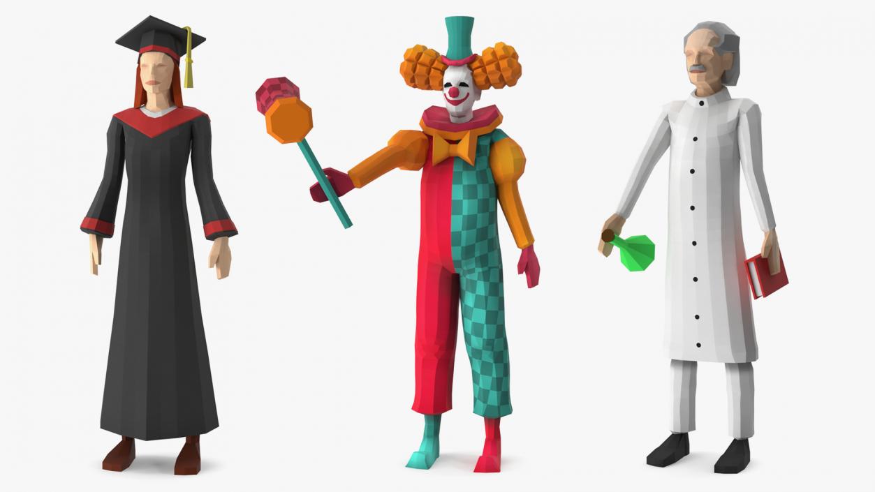 3D ﻿Low Poly Characters Collection 3 model