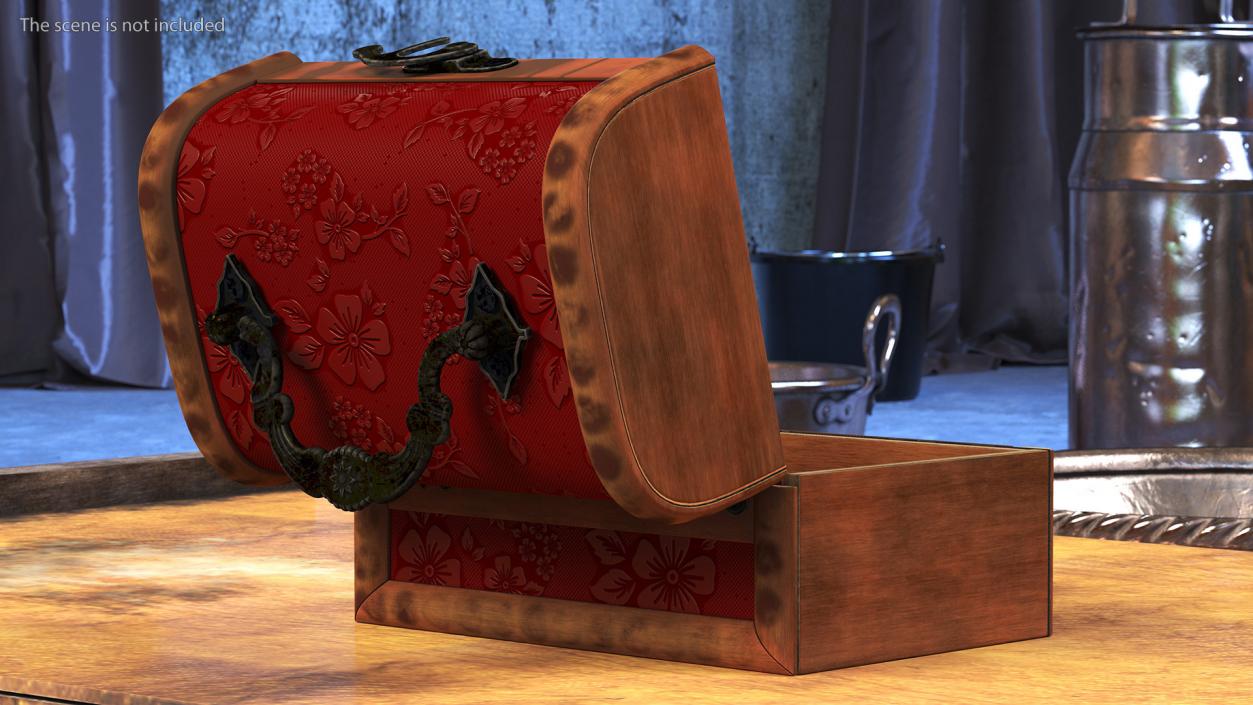 3D Antique Wooden Box model