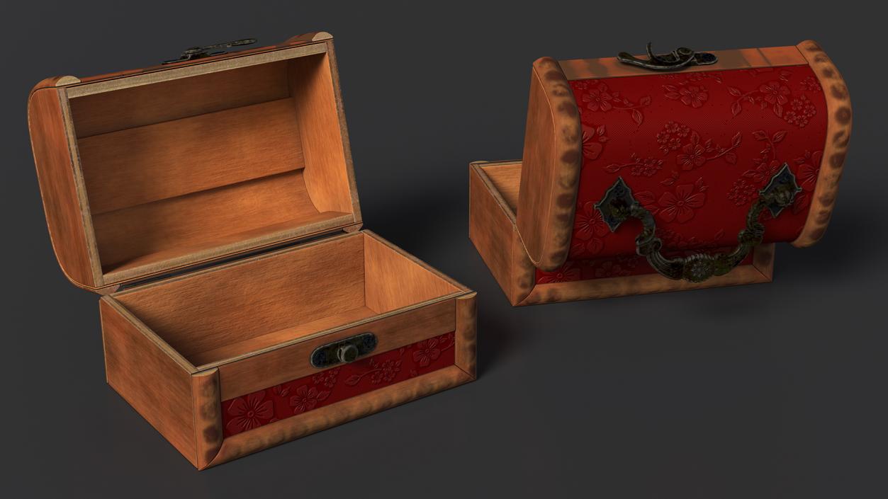 3D Antique Wooden Box model