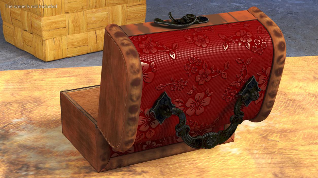 3D Antique Wooden Box model