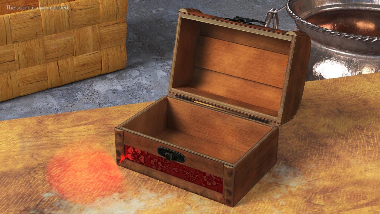 3D Antique Wooden Box model