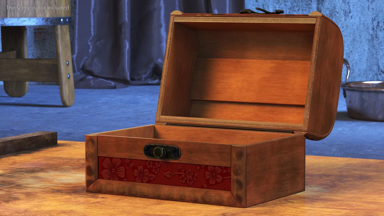 3D Antique Wooden Box model