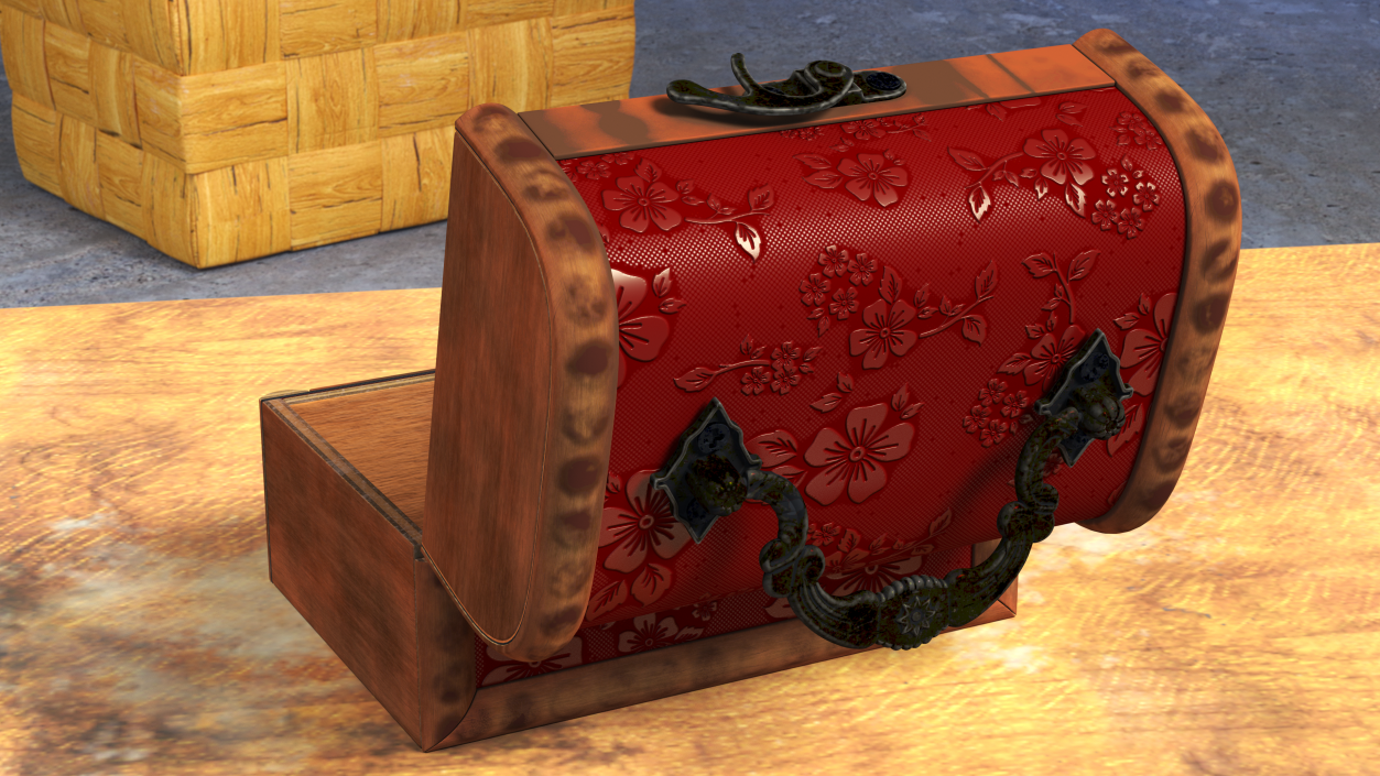 3D Antique Wooden Box model