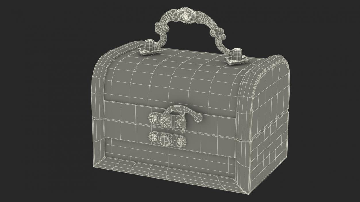 3D Antique Wooden Box model