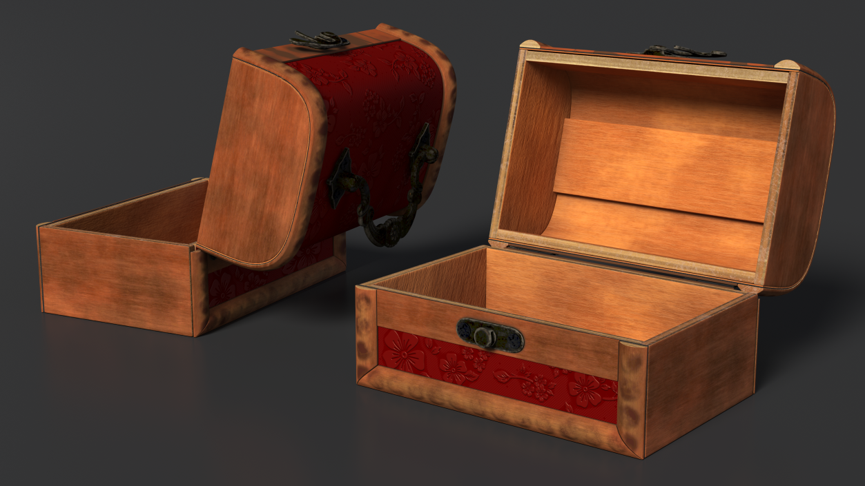 3D Antique Wooden Box model